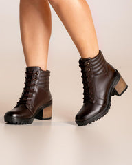 Bota Coturno Marrom Escuro